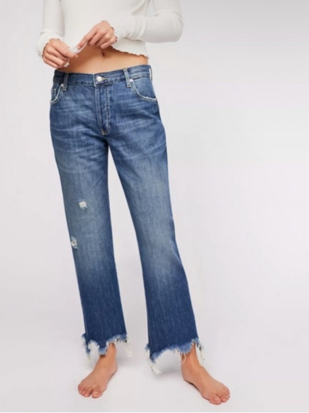Free People Maggie Straight Ankle Wide Leg Jeans